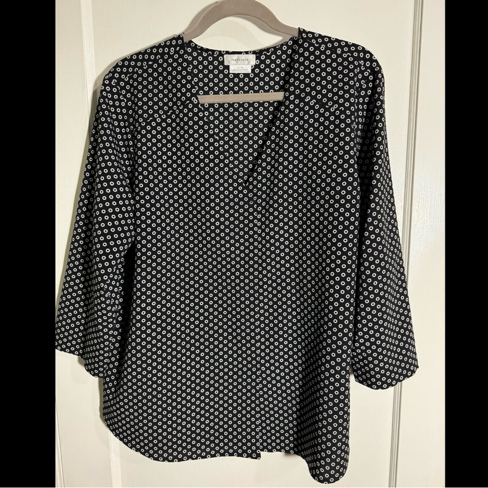 Van Heusen Black and White Geometric Blouse